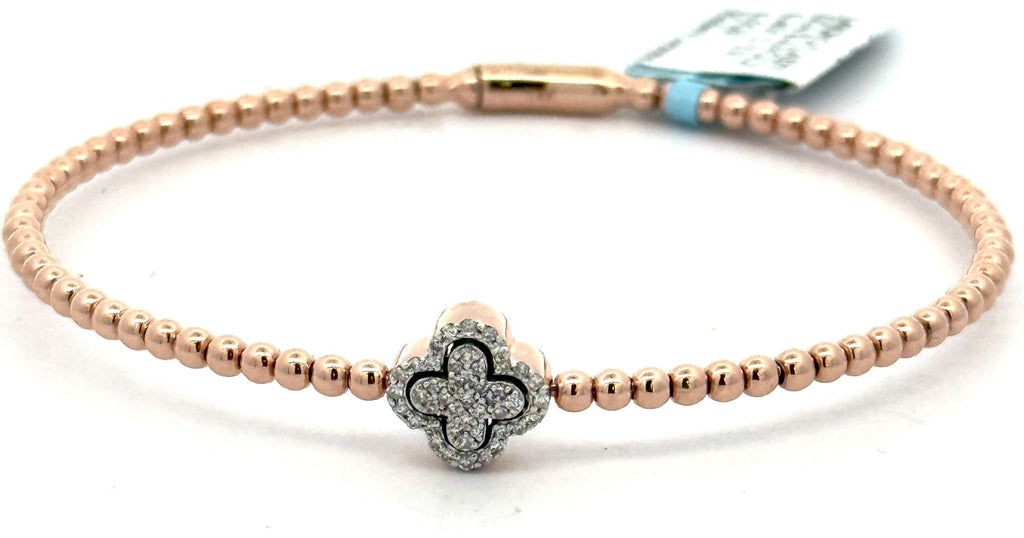 14k Rose Gold 0.45 CT Diamond Ladies Bangle Bracelet, 6.5gm, S16618