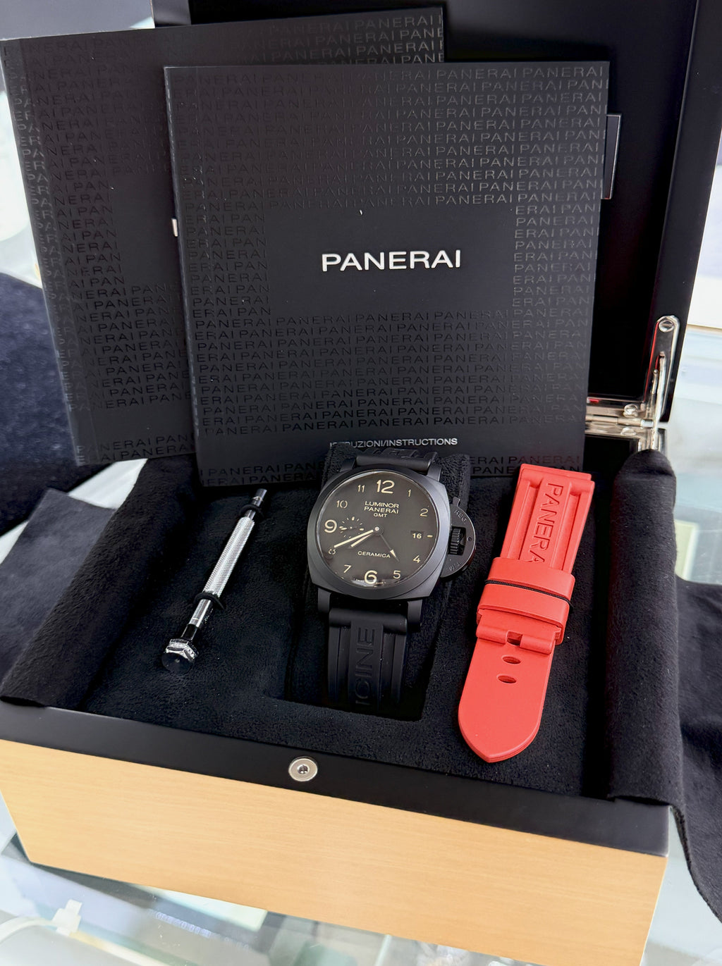 Panerai Luminor 1950 3 Days GMT Ceramica Men's Black Automatic Watch PAM00441 (Pre-owned)