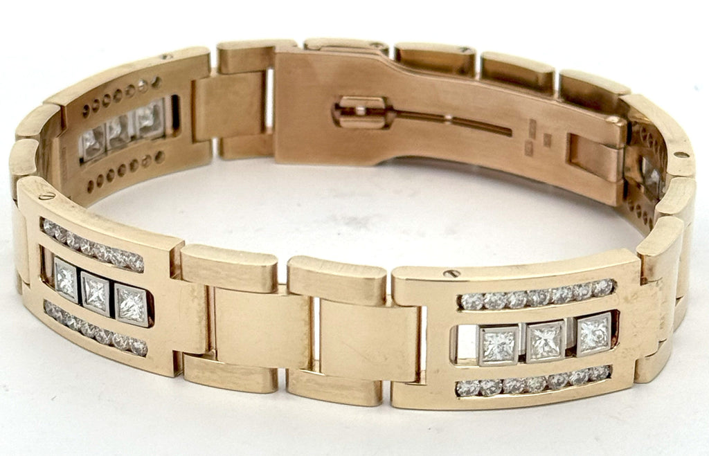 14K Yellow Gold Men's Floating Diamond Bracelet 79.2g S108491