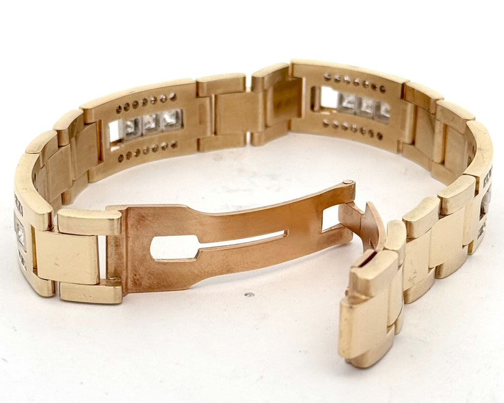 14K Yellow Gold Men's Floating Diamond Bracelet 79.2g S108491