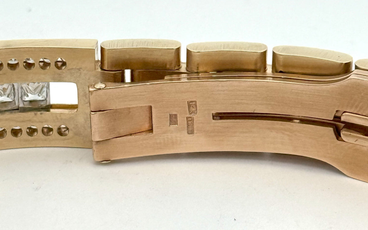 14K Yellow Gold Men's Floating Diamond Bracelet 79.2g S108491
