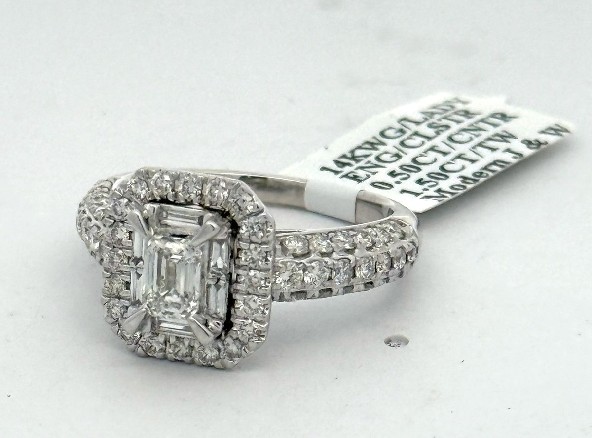14k White Gold 2.75CT Diamond Engagement Ring Size 7.25 S108492