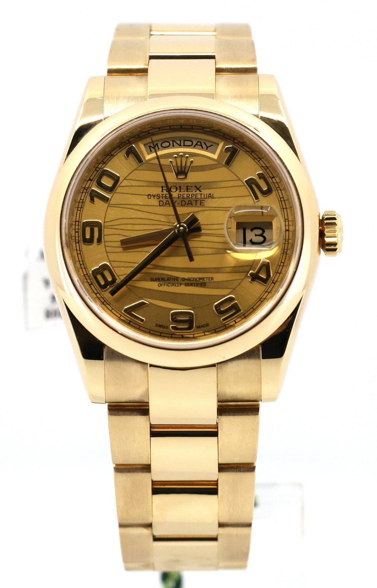 Pre-Owned Rolex Day-Date 36mm 18k Yellow Gold Watch 118208, S108920 (Pre-owned)
