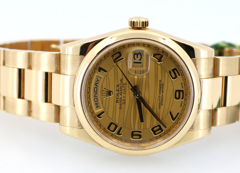 Pre-Owned Rolex Day-Date 36mm 18k Yellow Gold Watch 118208, S108920 (Pre-owned)