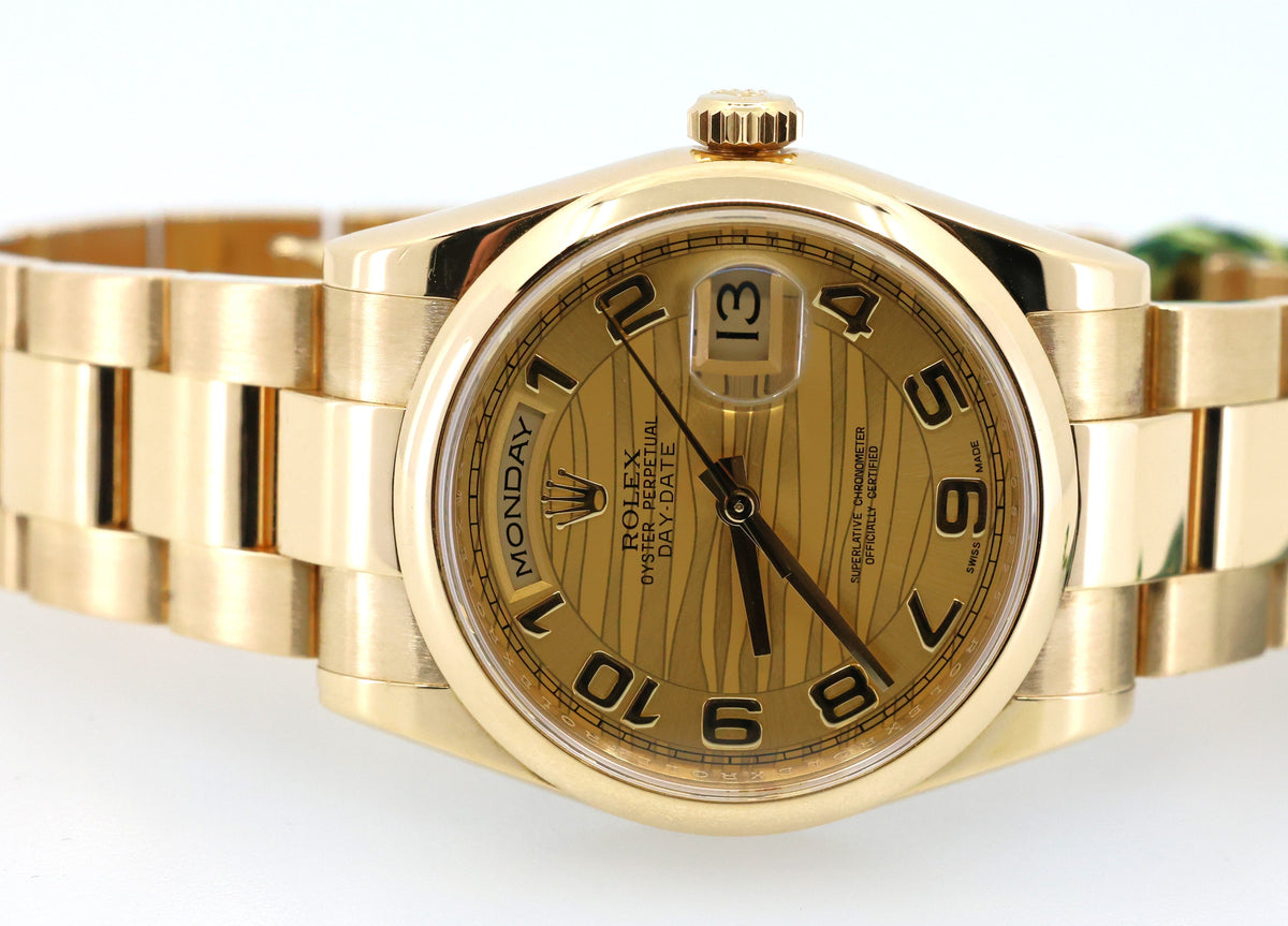 Pre-Owned Rolex Day-Date 36mm 18k Yellow Gold Watch 118208, S108920 (Pre-owned)