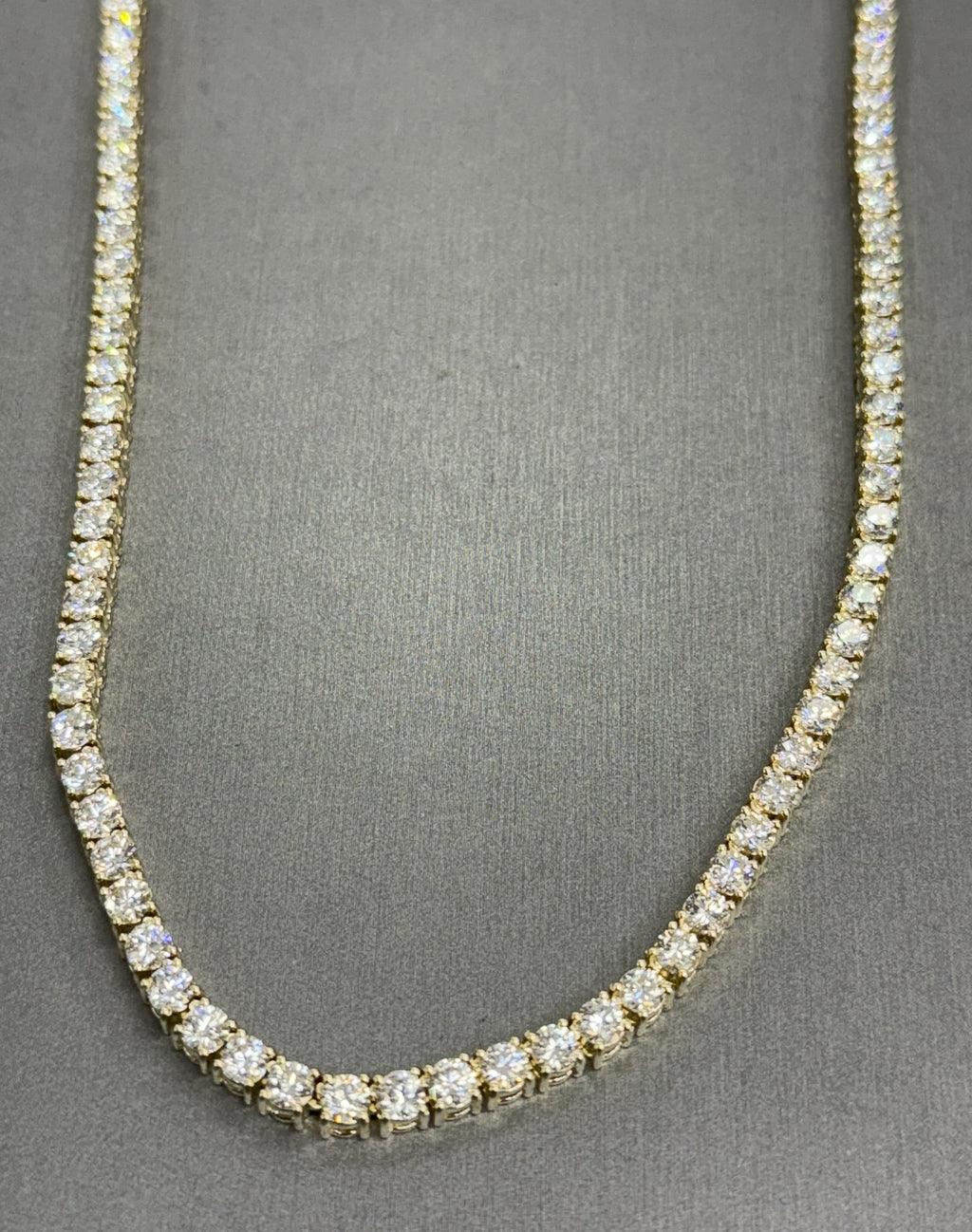 14k Yellow Gold 26.25 Ct Diamond Tennis Necklace, 33.6g, 22", S108498