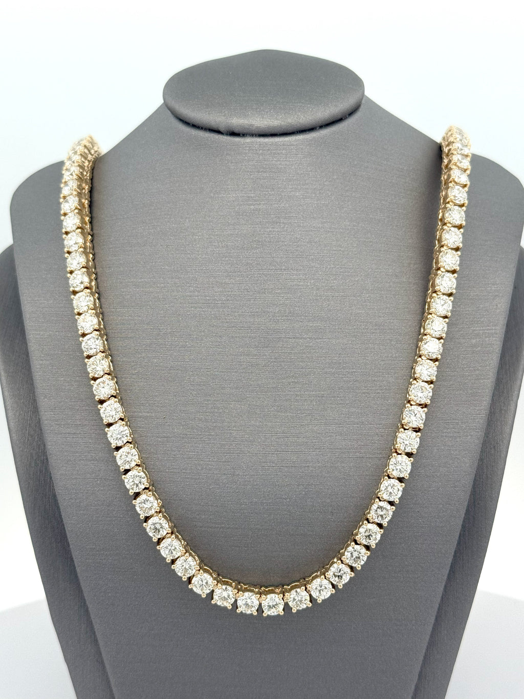 14k Yellow Gold 26.25 Ct Diamond Tennis Necklace, 33.6g, 22", S108498
