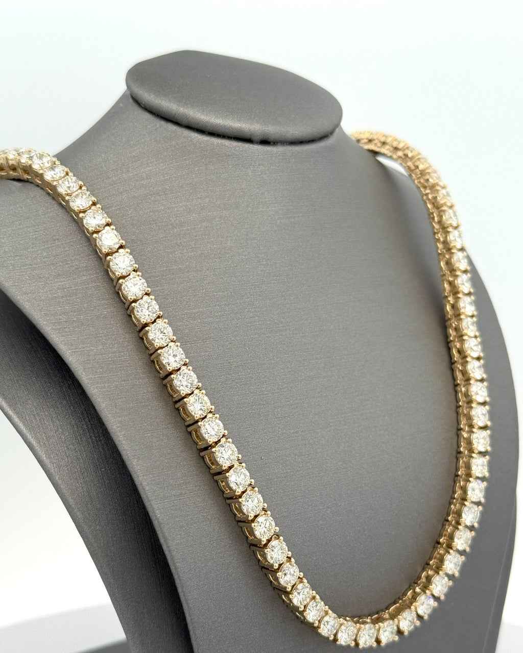 14k Yellow Gold 26.25 Ct Diamond Tennis Necklace, 33.6g, 22", S108498