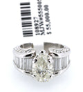 Platinum 3.01 CT Pear Diamond Engagement Ring, 17.1g Size 5.75, S108927