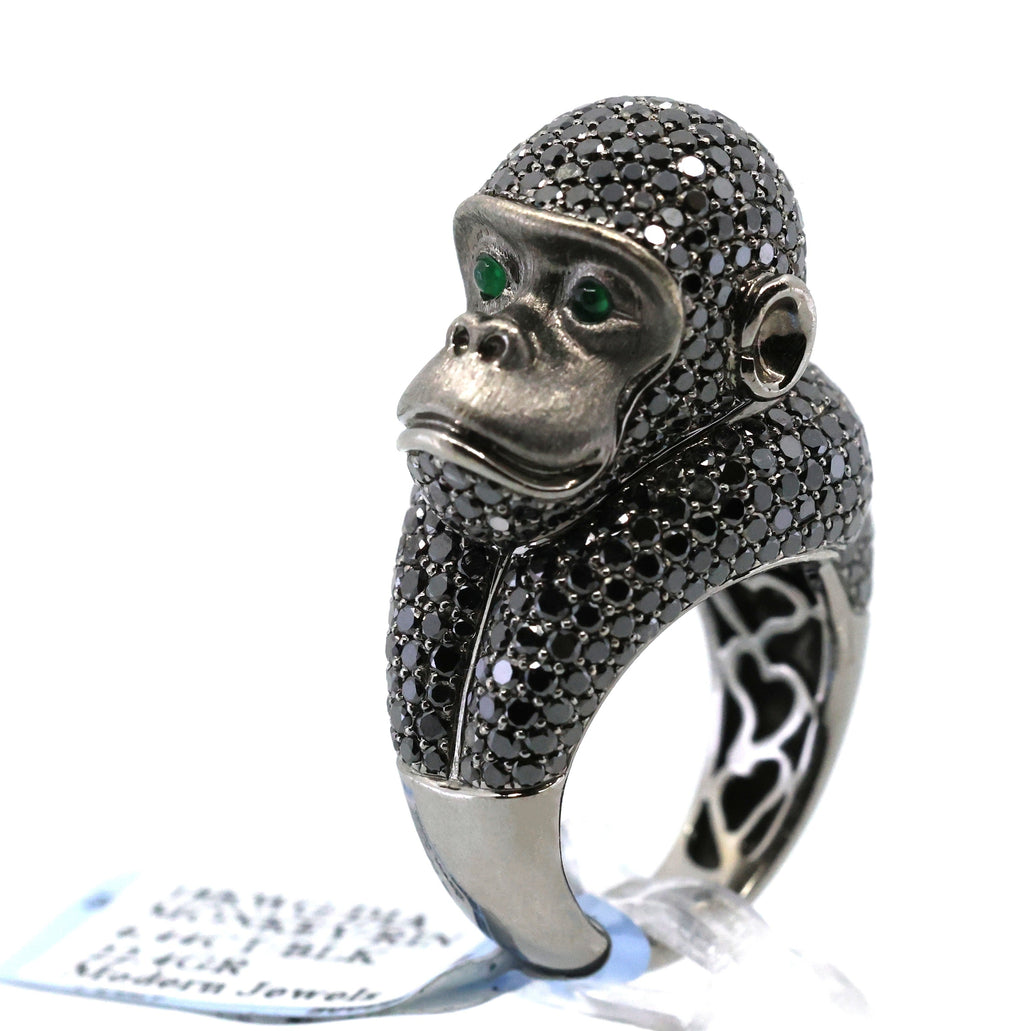 18k White Gold 6.44CT Diamond Monkey Ring, 22.4g, Size 7.25, S16877