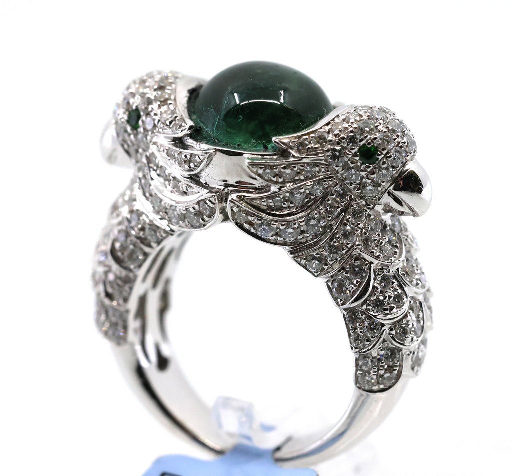 18k White Gold 2.50CT Diamond Birds Ring, 15.6g, Size 7.25, S16891