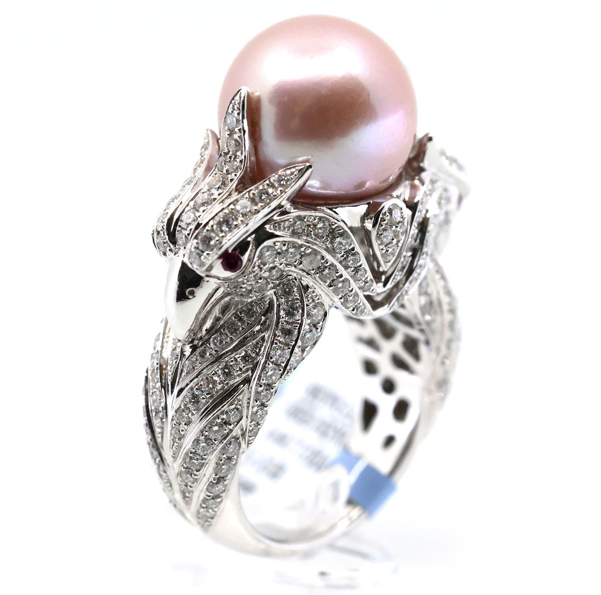 18k White Gold 2.64CT Diamond Birds Ring, 21.2g, Size 7.25, S16893