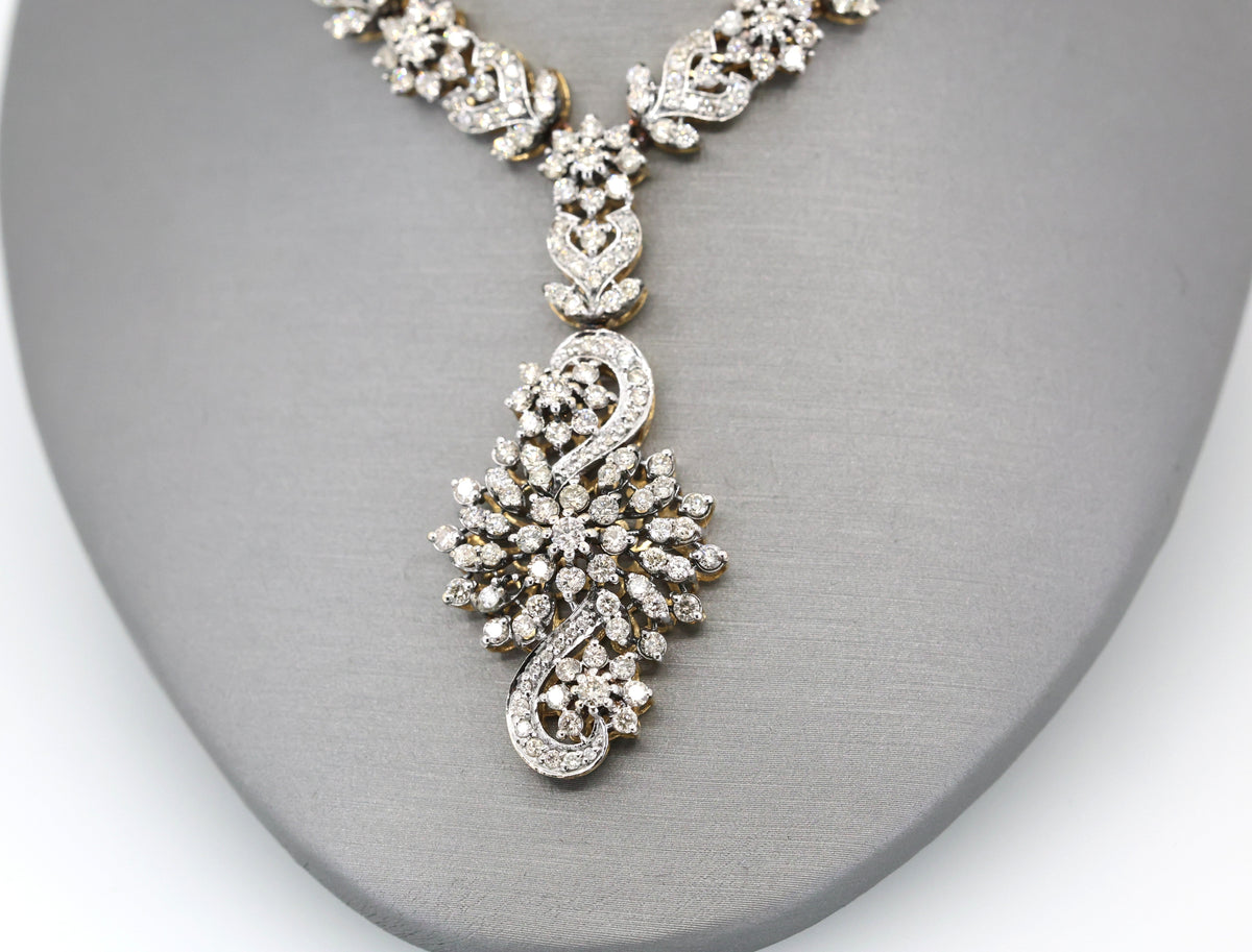 Estate 18k Yellow Gold 5.00Ct Diamond Necklace, 27.1g, S108880