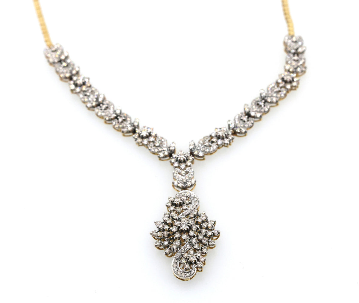 Estate 18k Yellow Gold 5.00Ct Diamond Necklace, 27.1g, S108880