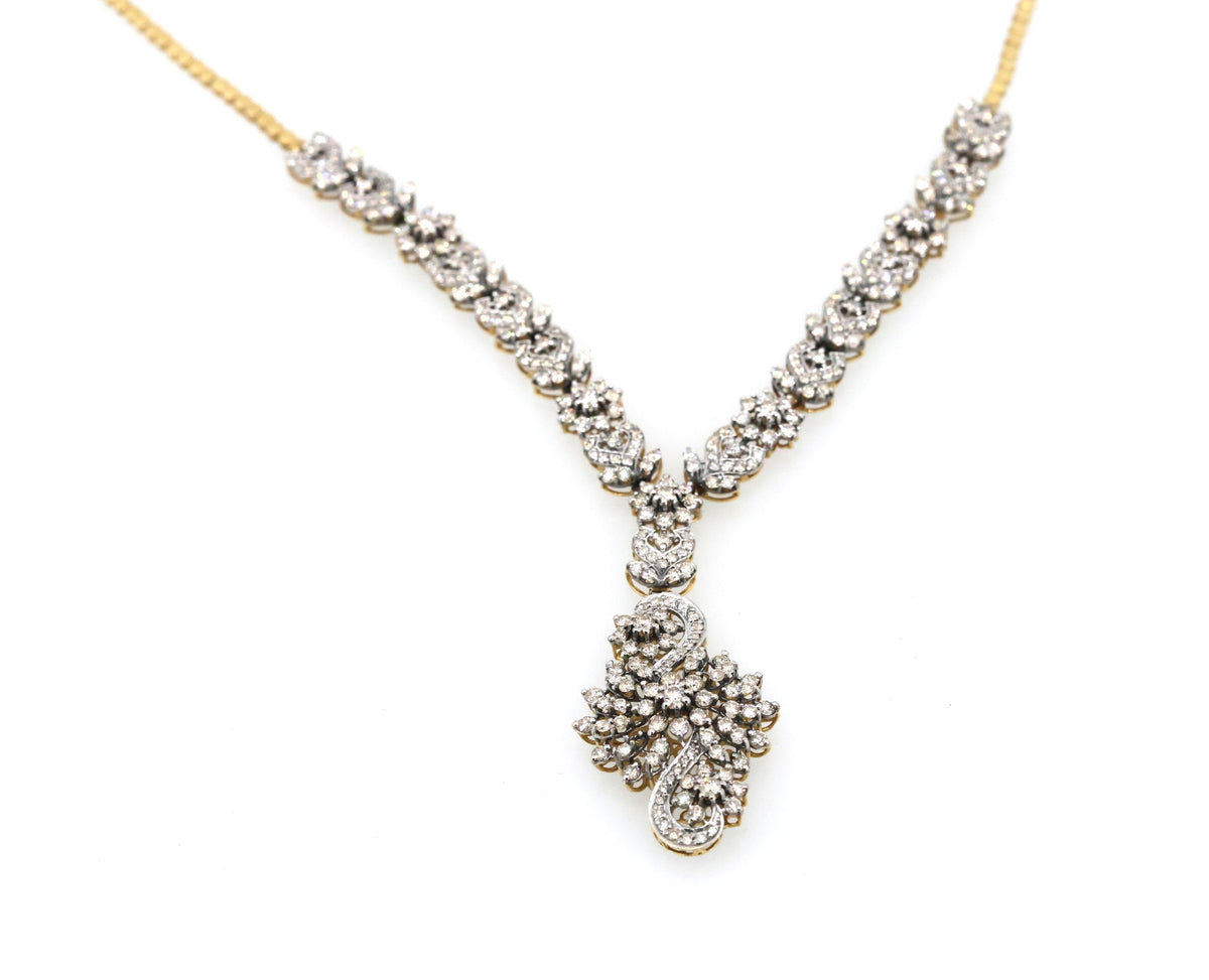 Estate 18k Yellow Gold 5.00Ct Diamond Necklace, 27.1g, S108880