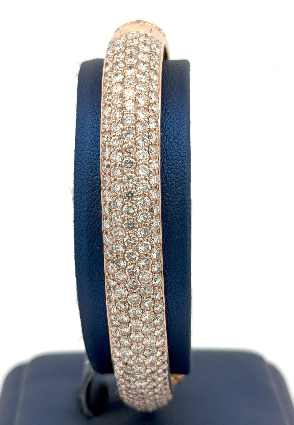 14k Rose Gold 17.75CT Diamond Bangle Bracelet, 31.8g, 8" wrist, S108354