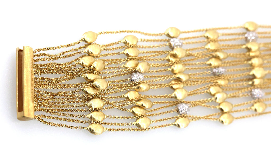 Marco Bicego 18k Yellow Gold 0.75CT Diamond Strand Chain Bracelet, 7", 49.9g, S108966
