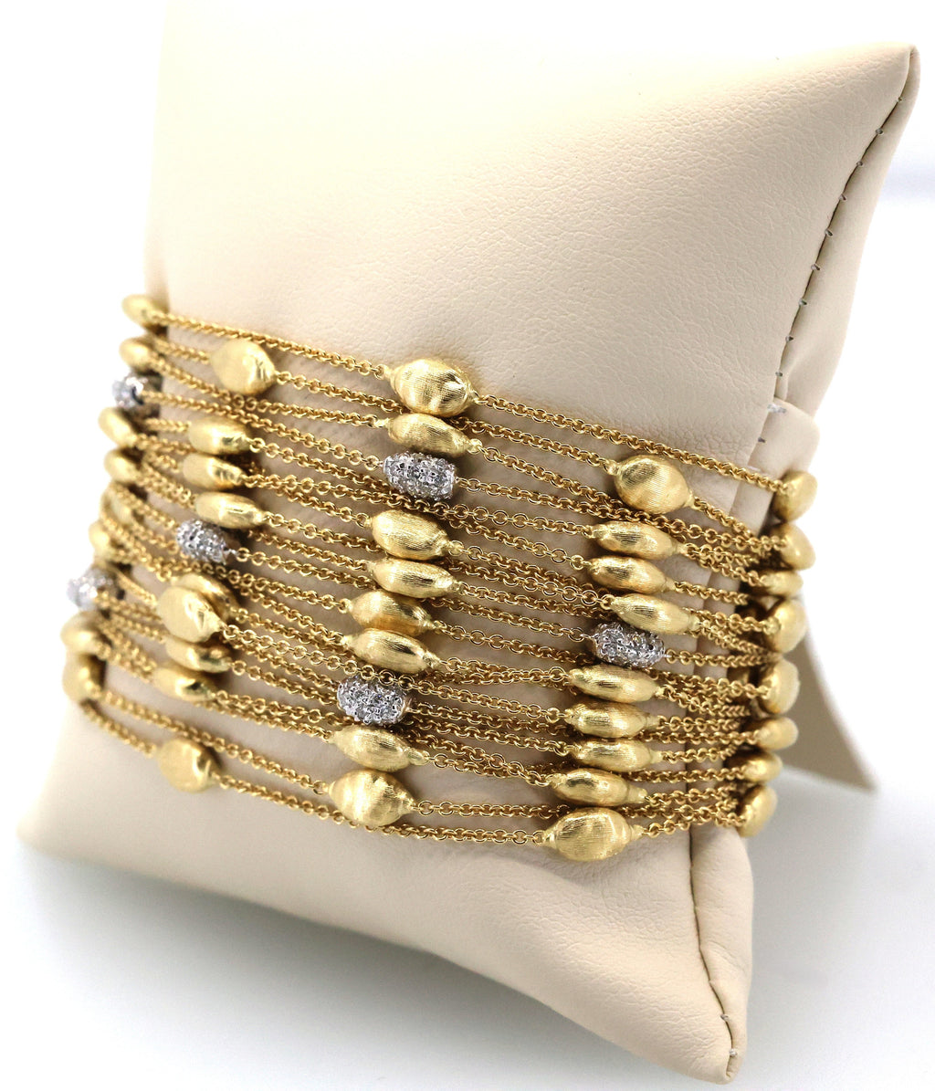 Marco Bicego 18k Yellow Gold 0.75CT Diamond Strand Chain Bracelet, 7", 49.9g, S108966