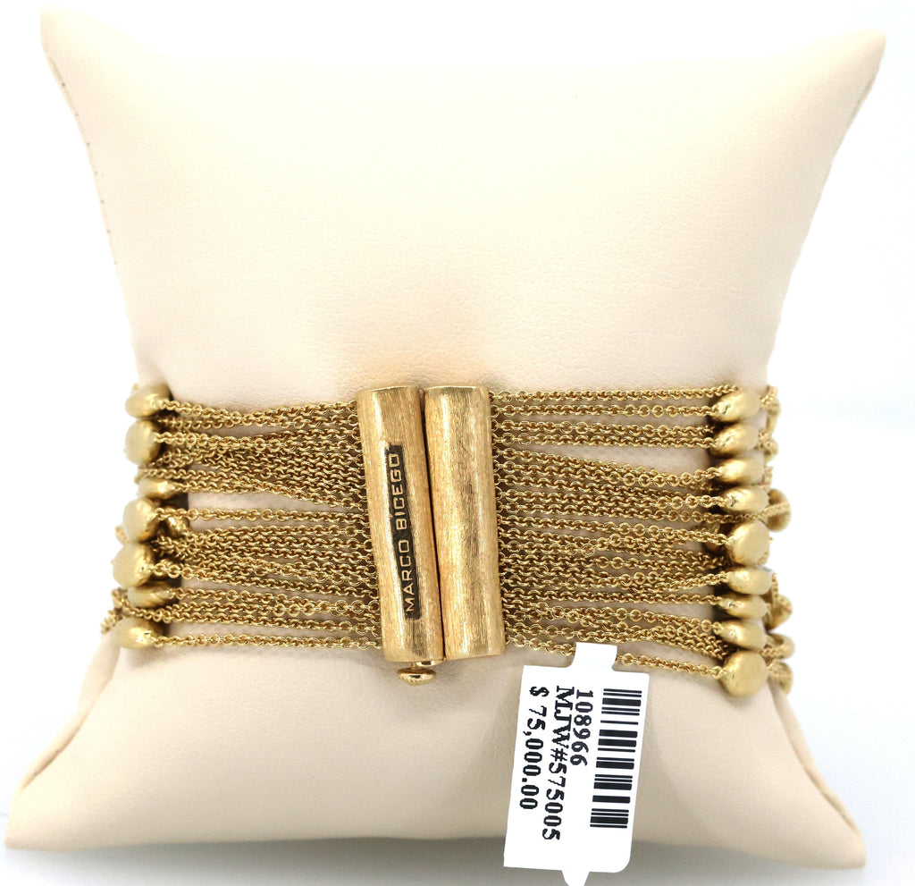 Marco Bicego 18k Yellow Gold 0.75CT Diamond Strand Chain Bracelet, 7", 49.9g, S108966