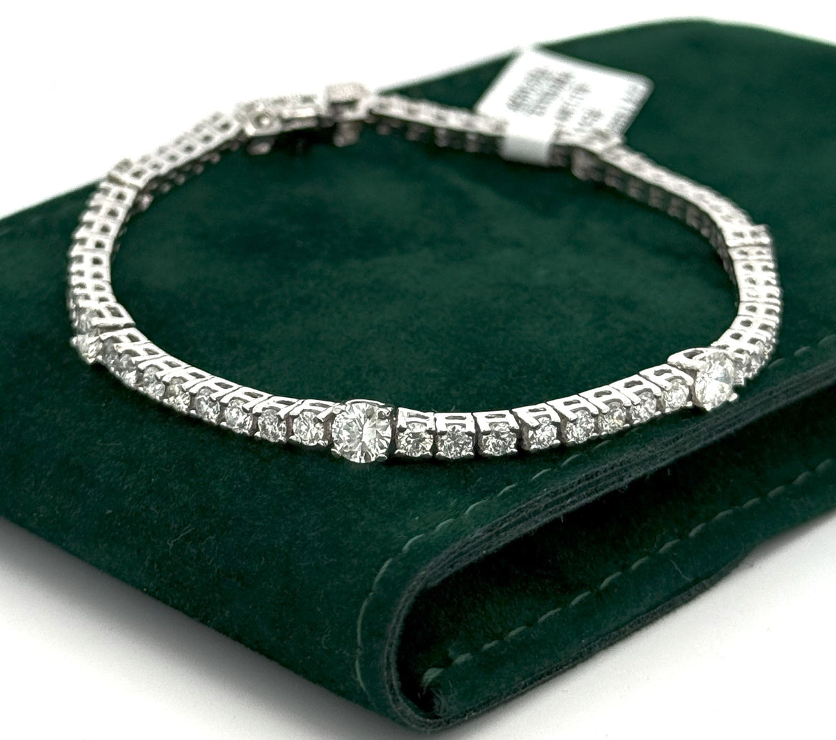 14k White Gold 3.75CT Diamond Tennis Ladies Bracelet, 9.5g, 7", S108538