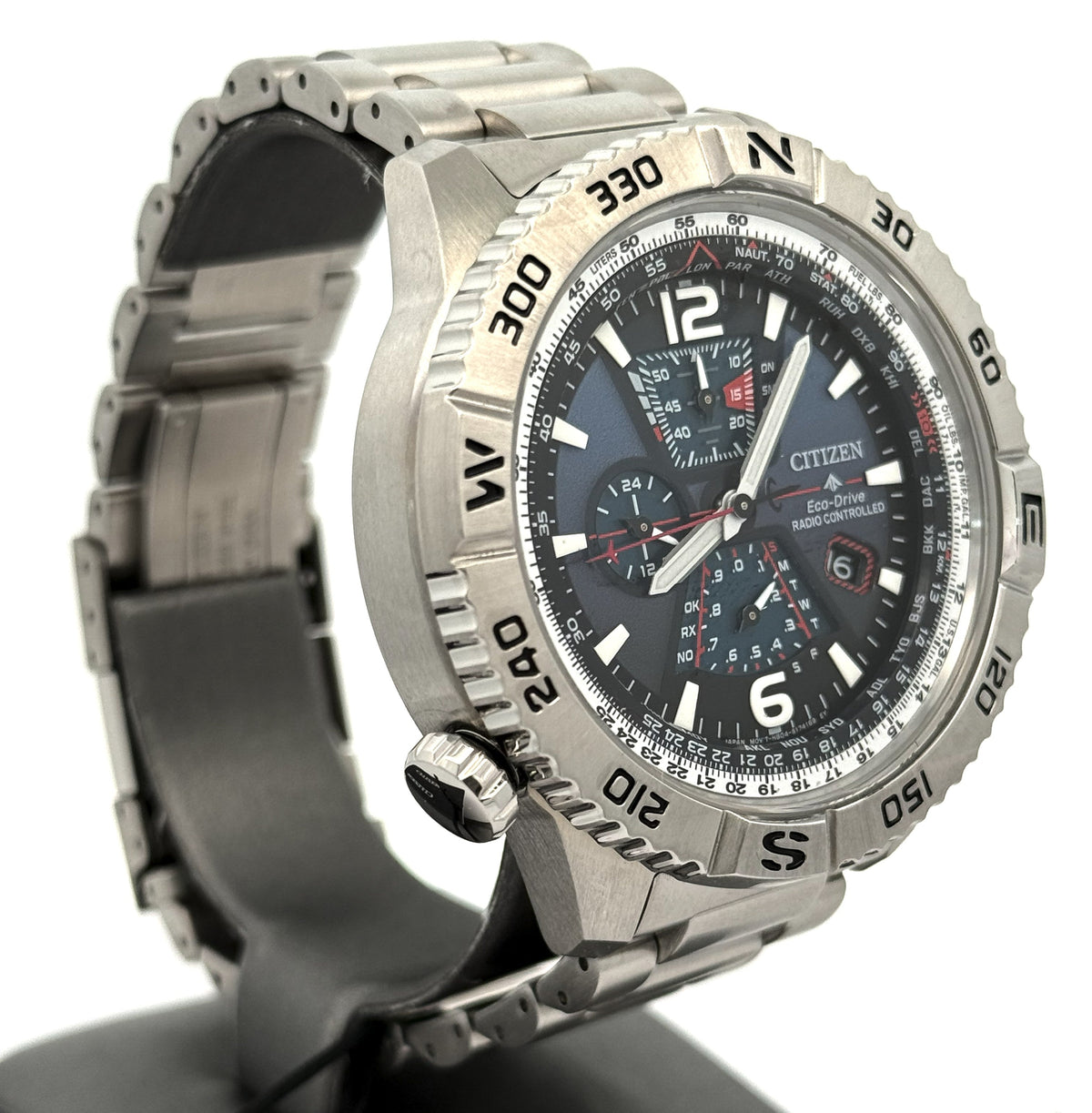 Citizen Navihawk A-T 48 mm Blue Dial Stainless Steel Watch AT8220-55L
