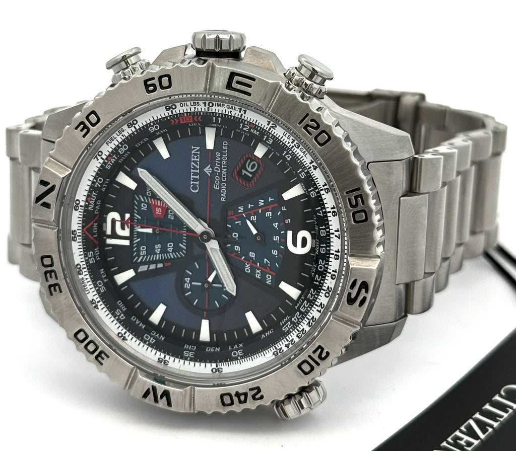 Citizen Navihawk A-T 48 mm Blue Dial Stainless Steel Watch AT8220-55L