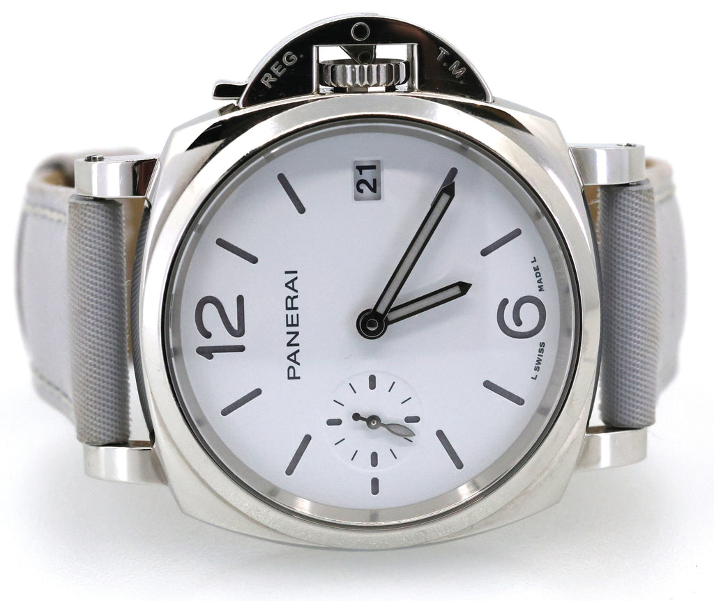 Panerai Luminor Due Prada Re-Nylon 38mm White Dial Watch (PAM01426), S16940 (Pre-owned)