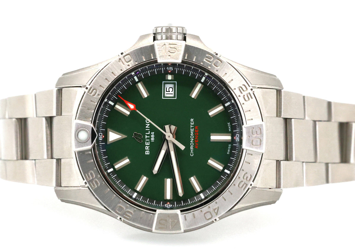 Breitling Avenger Automatic 42mm Green Dial Stainless Steel Men's Watch, A17328101L1A1, S16949