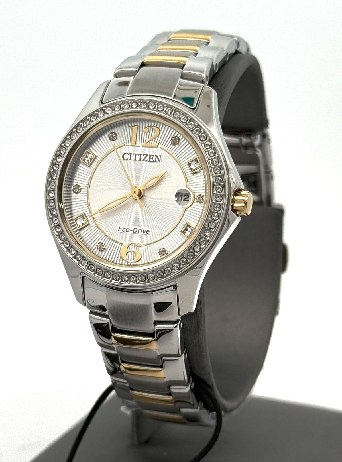 Citizen Crystal Eco Drive silver tone 30MM Ladies Watch, FE1146-71A