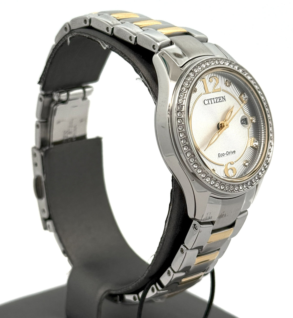 Citizen Crystal Eco Drive silver tone 30MM Ladies Watch, FE1146-71A