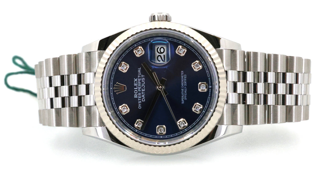 Rolex Datejust 36mm  Steel & White Gold 126234-0037 Blue Diamond Dial, Brand New