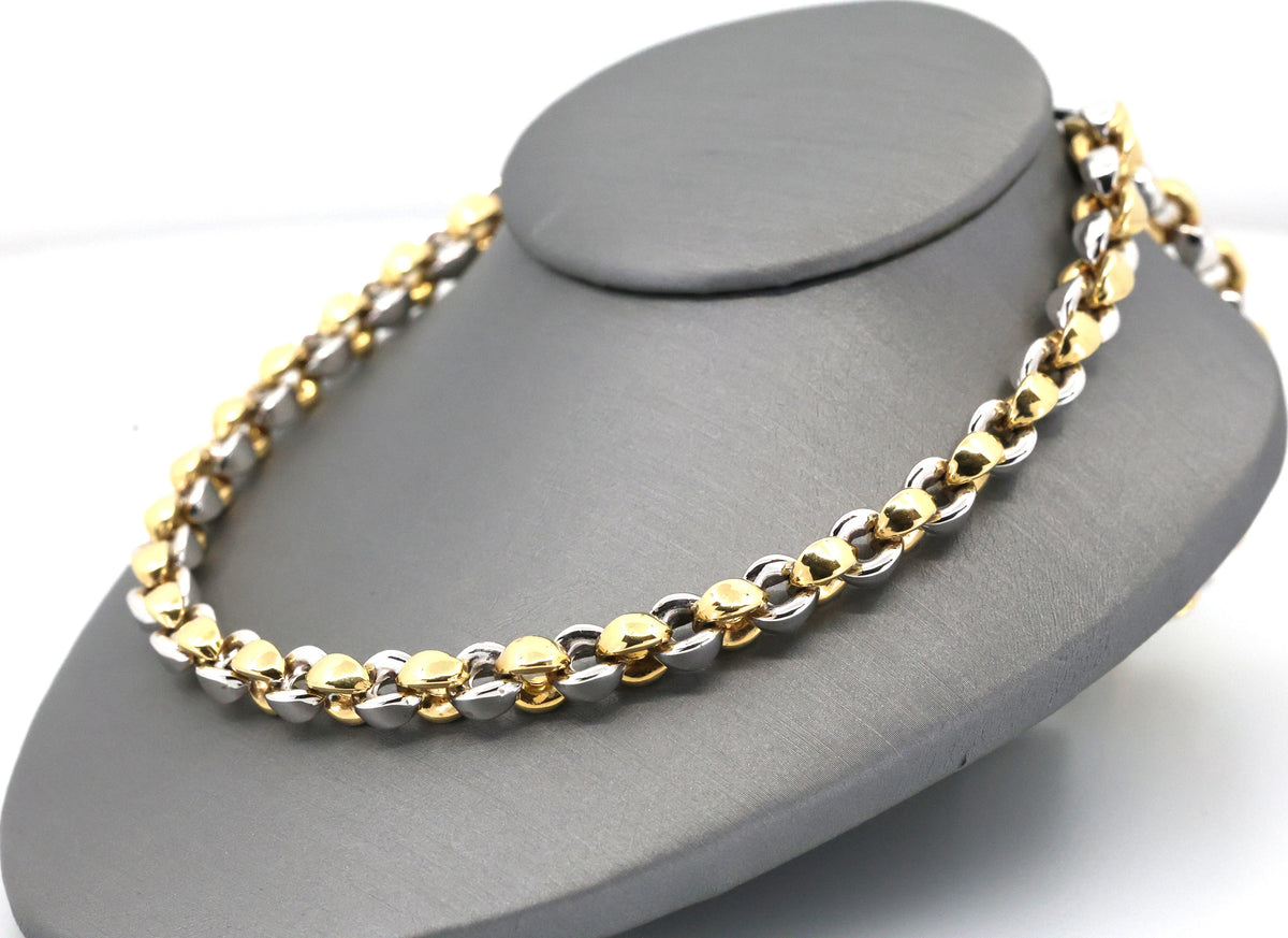 18k Two Tone Gold Chain Necklace 41.9g, 17in