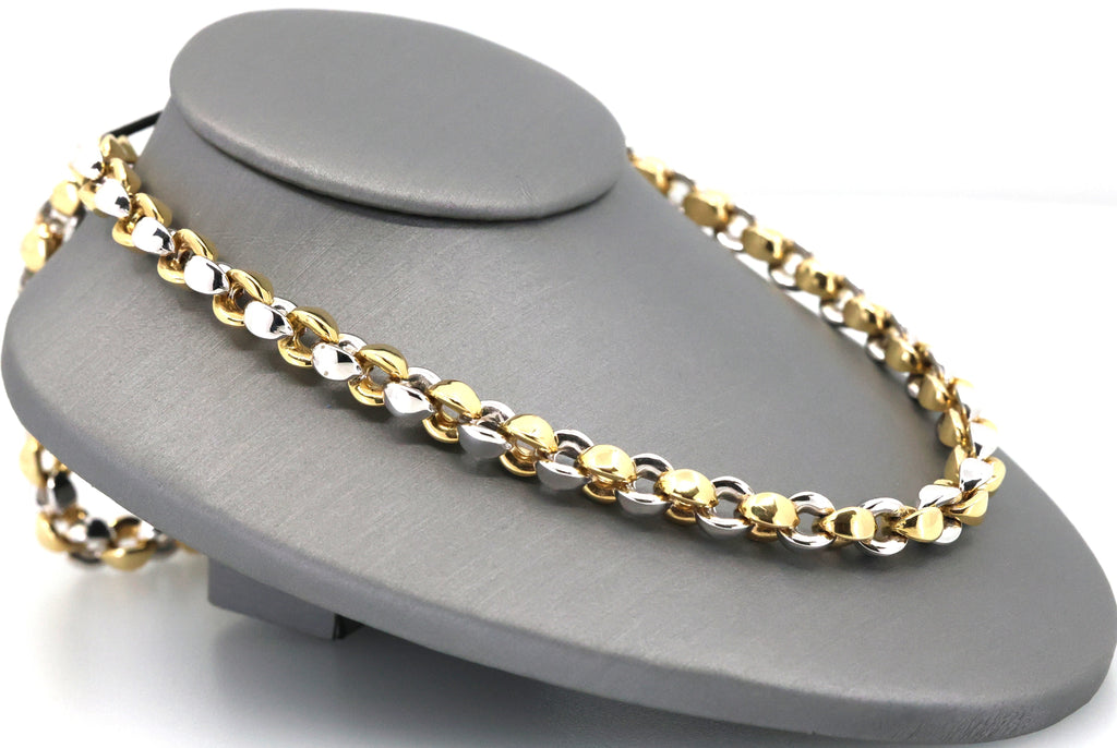 18k Two Tone Gold Chain Necklace 41.9g, 17in
