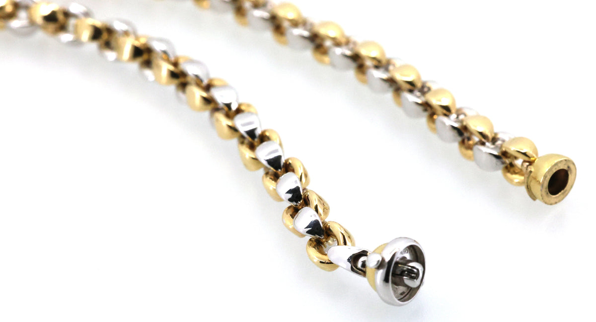 18k Two Tone Gold Chain Necklace 41.9g, 17in