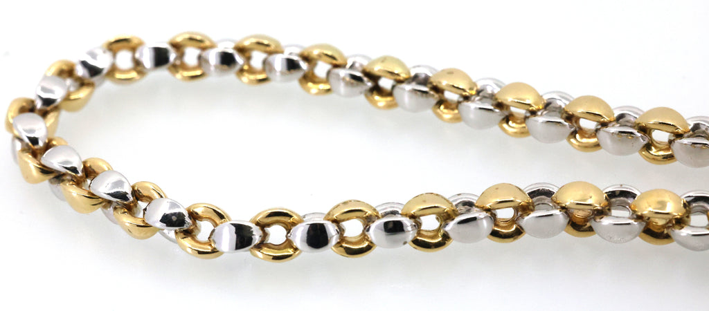 18k Two Tone Gold Chain Necklace 41.9g, 17in