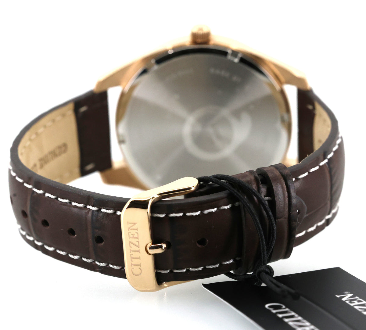 Citizen Quartz Men's Brown Leather Strap Watch BI1033-04E, Box/Card