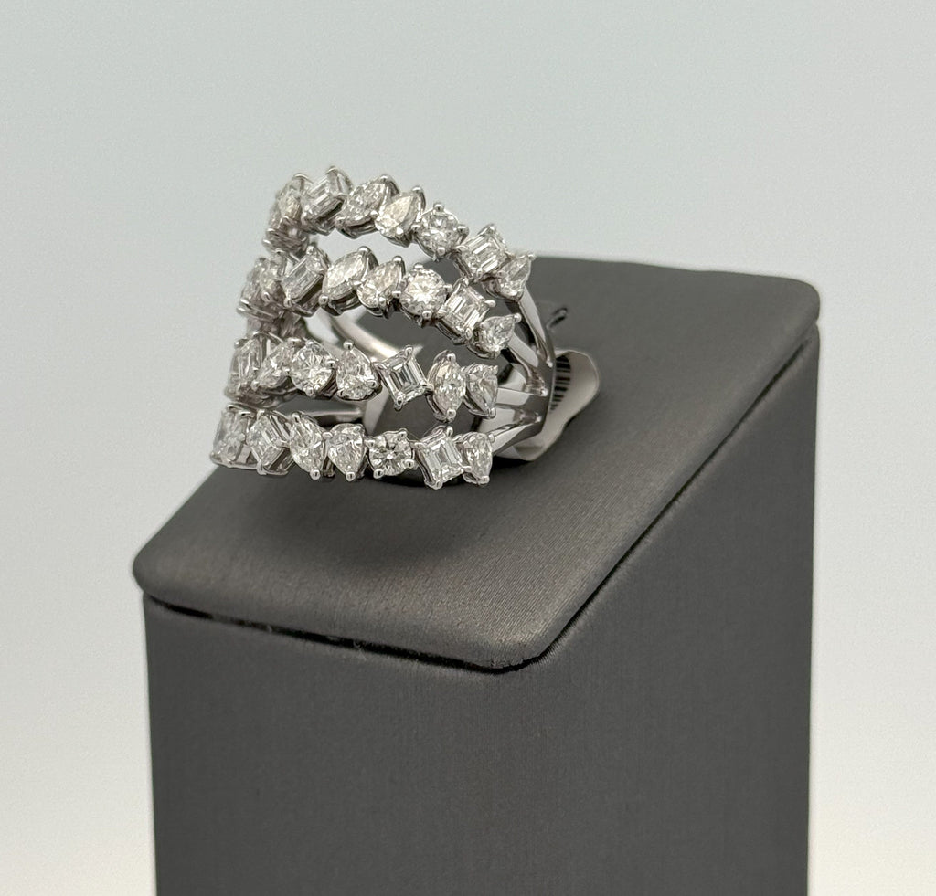 14K White Gold 5.00 CT Diamond Ladies Ring, 8.7gm, Size 7.25, S108589