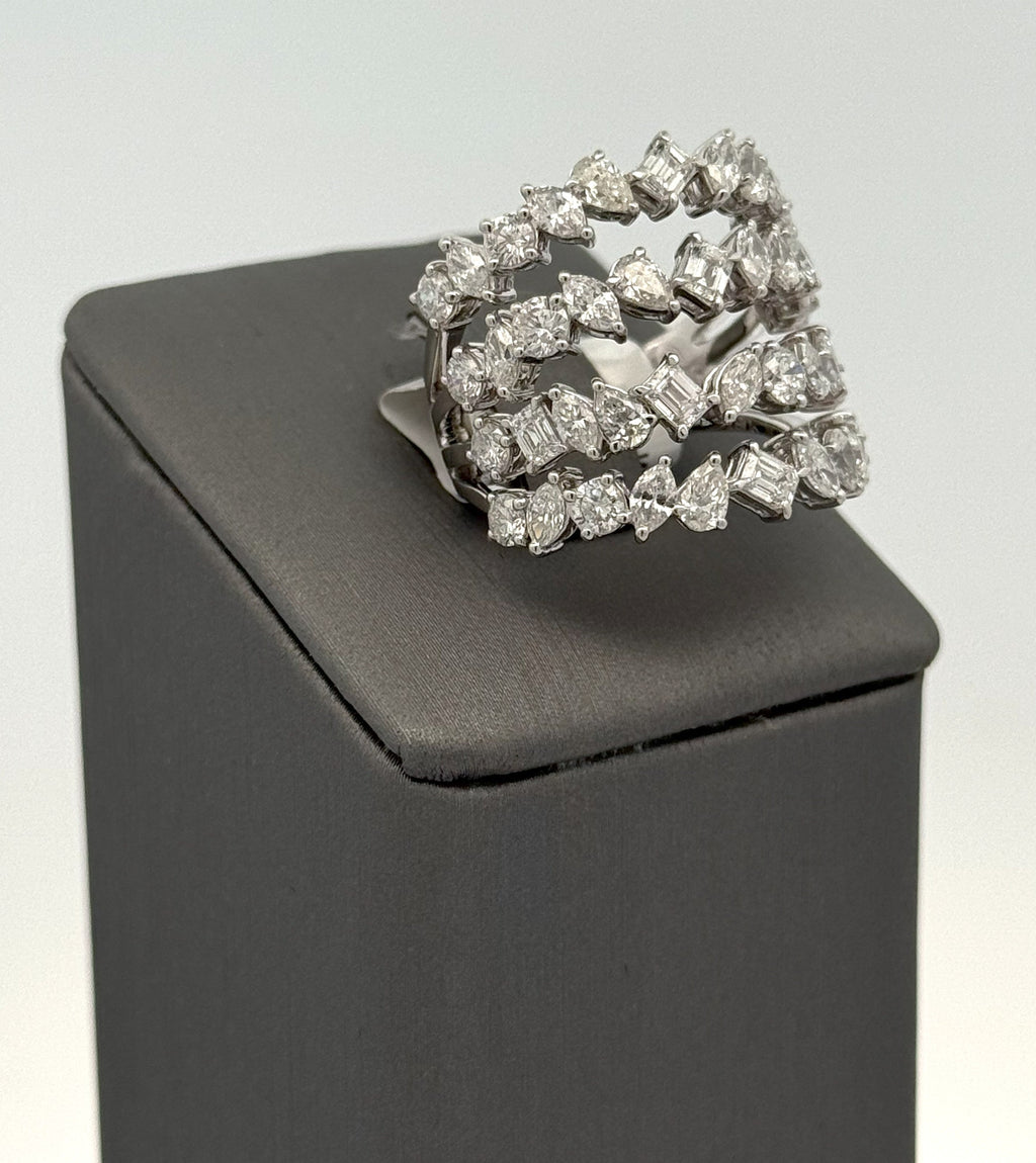 14K White Gold 5.00 CT Diamond Ladies Ring, 8.7gm, Size 7.25, S108589