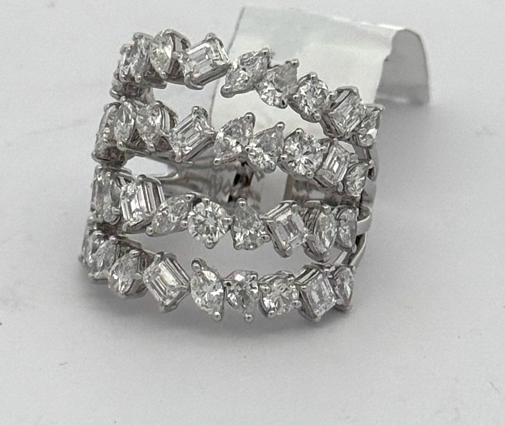14K White Gold 5.00 CT Diamond Ladies Ring, 8.7gm, Size 7.25, S108589