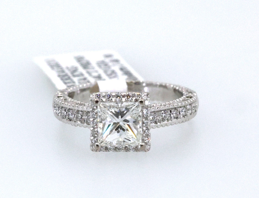 Verragio 1.14 CT TCW Princess Diamond Engagement Ring, Size 5, 4.6g, S109002