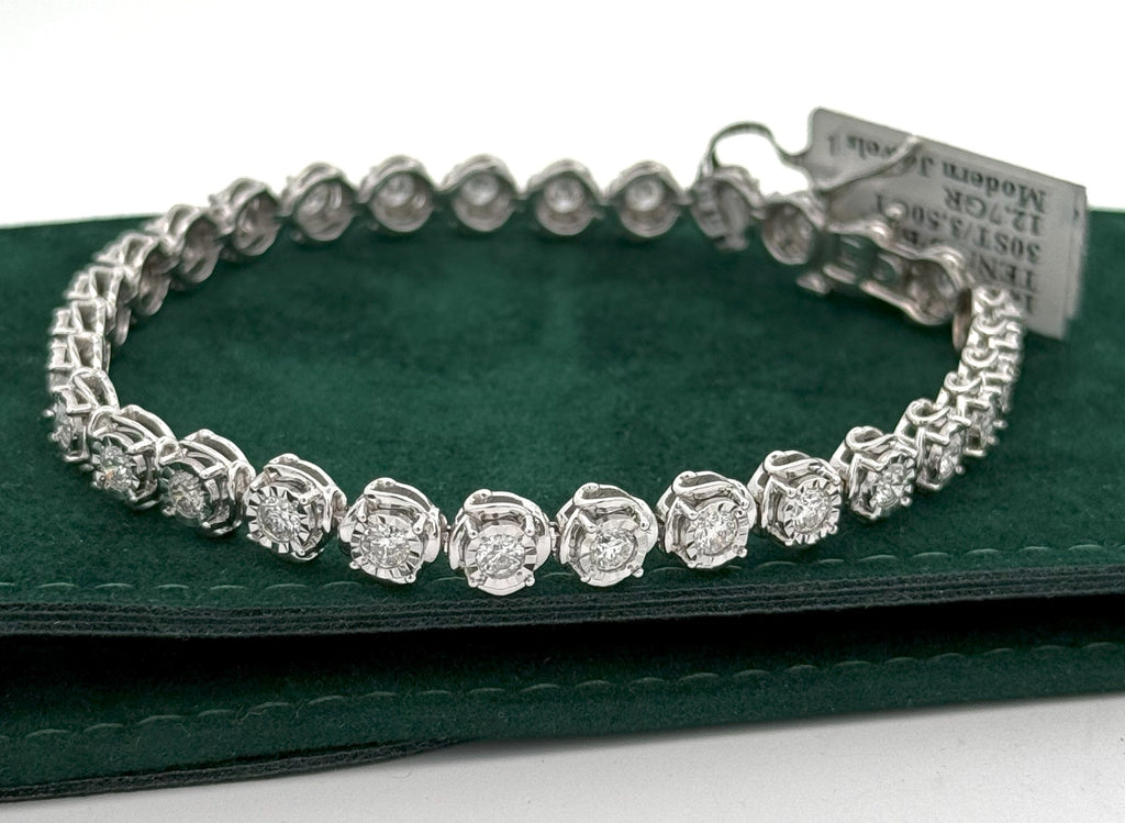 14k White Gold 3.25 CT Diamond Tennis Bracelet, S15470