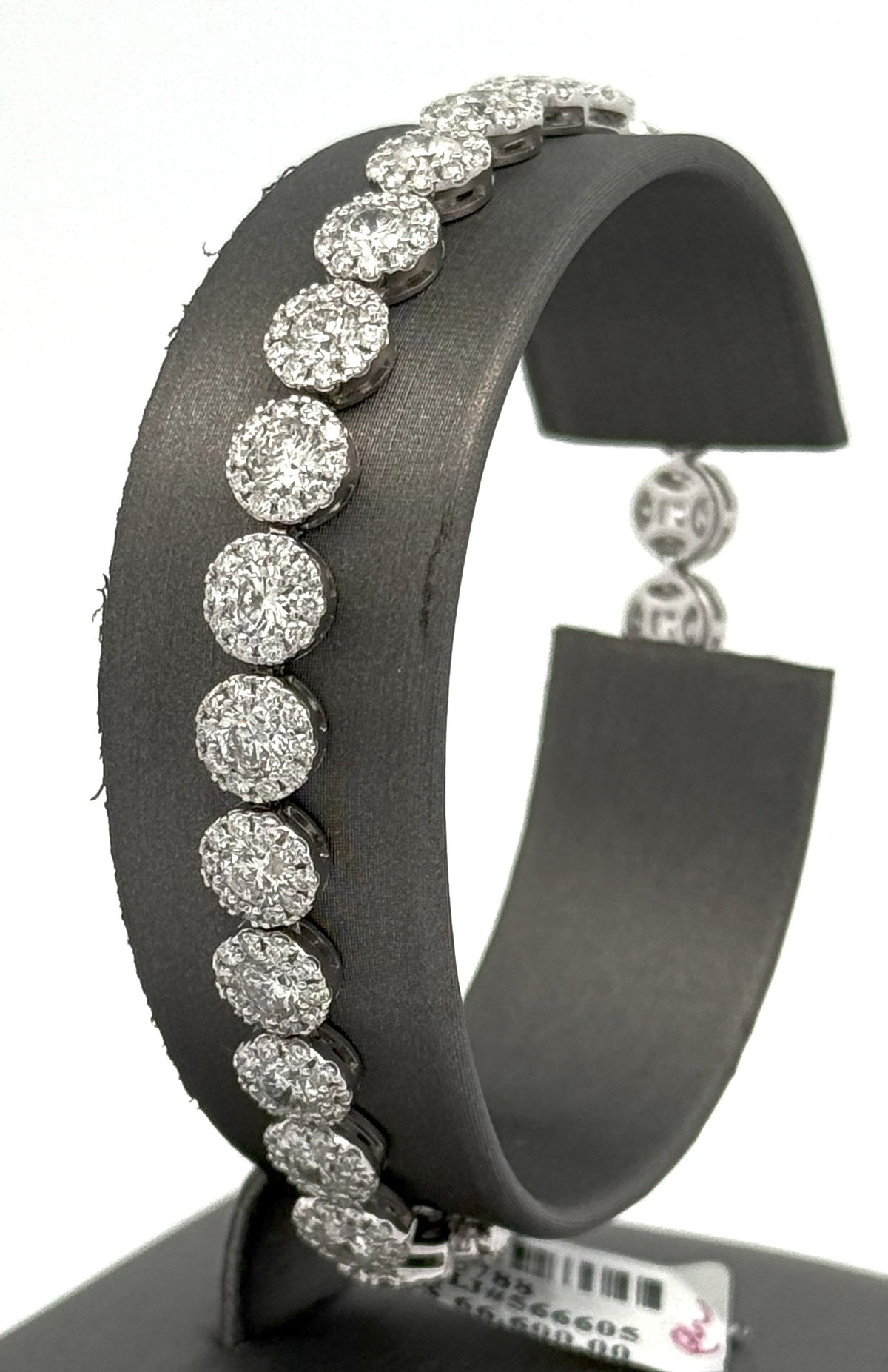 14k White Gold 9.53CT Diamond Tennis Ladies Bracelet, 14.2g, 7", S15788
