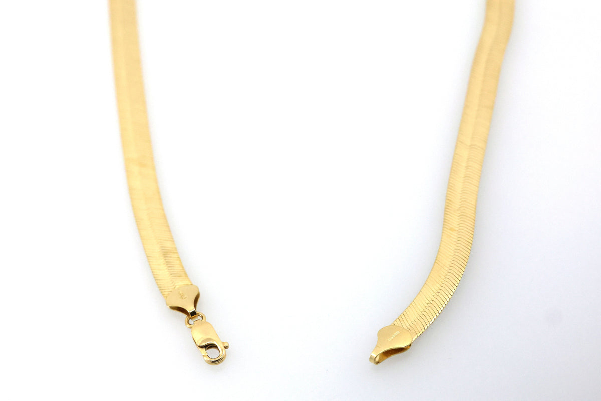 14k Solid Yellow Gold Herringbone Necklace Chain 20",20.9g, S
