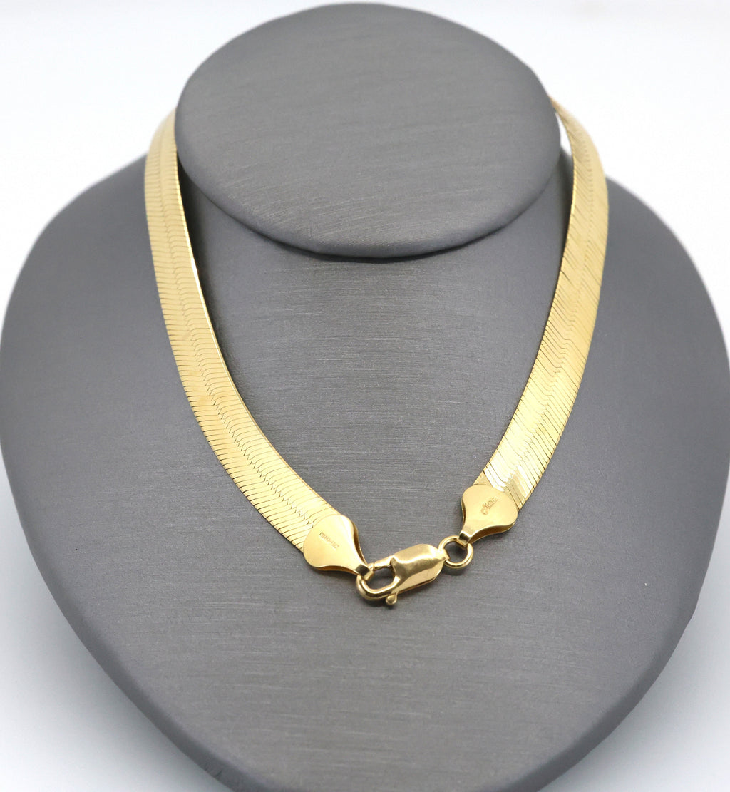 14k Solid Yellow Gold Herringbone Necklace Chain 20",20.9g, S