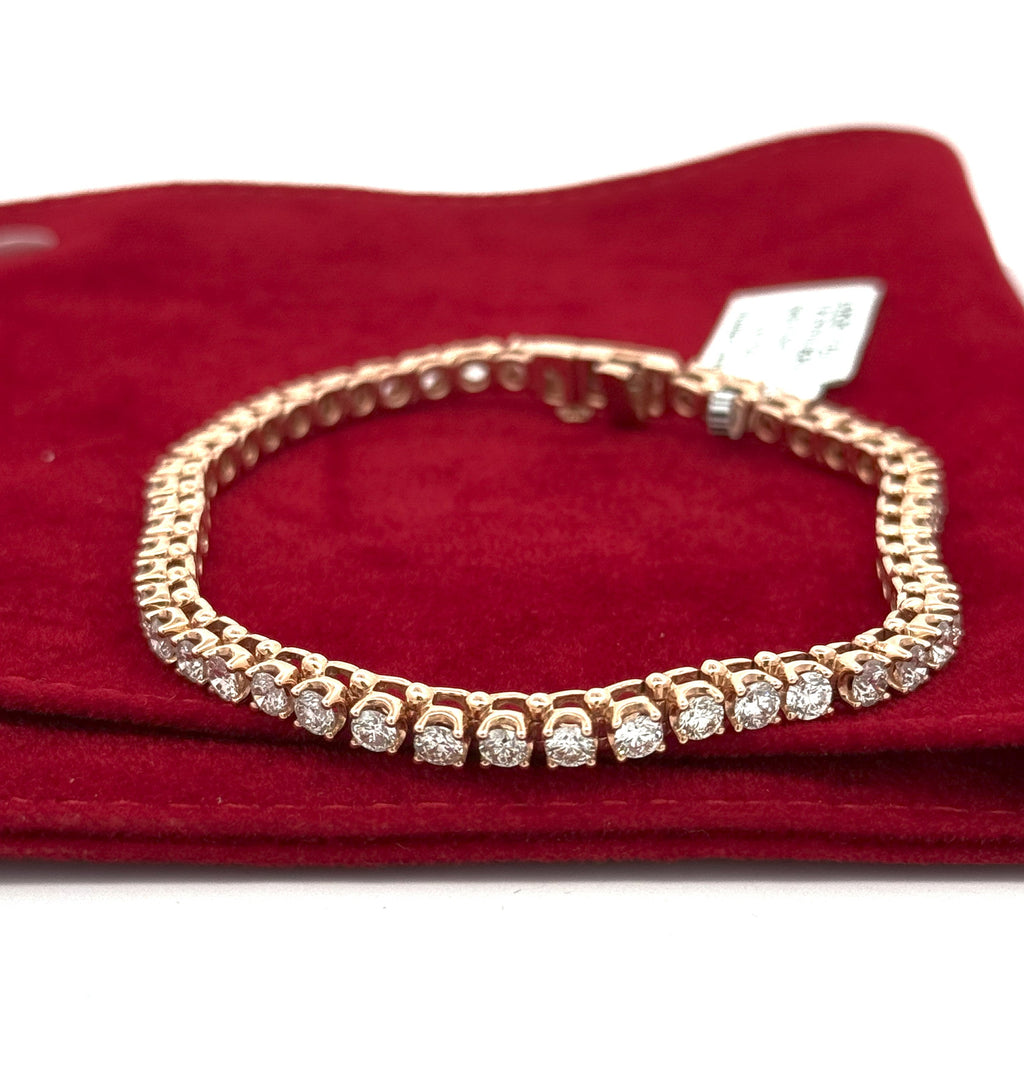 14k Rose Gold 5.50 CT Diamond Tennis Bracelet, S15396