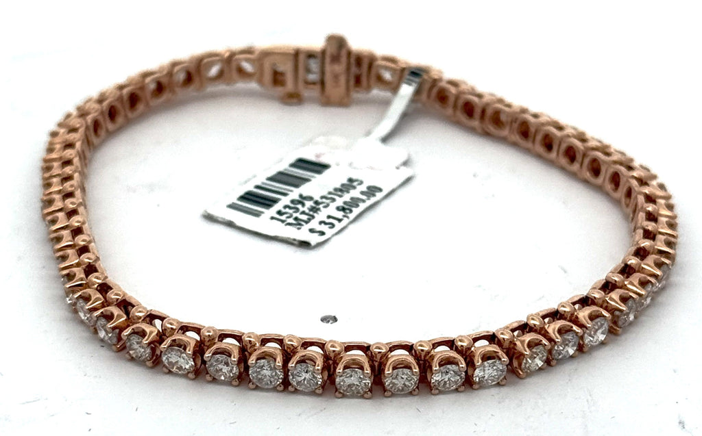 14k Rose Gold 5.50 CT Diamond Tennis Bracelet, S15396