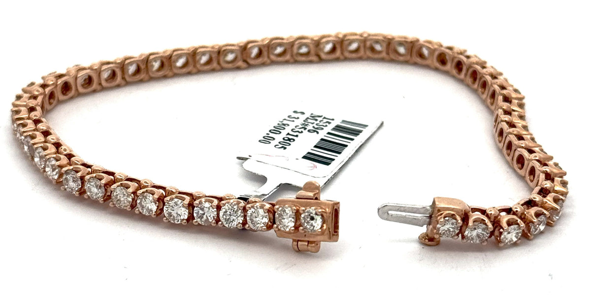 14k Rose Gold 5.50 CT Diamond Tennis Bracelet, S15396