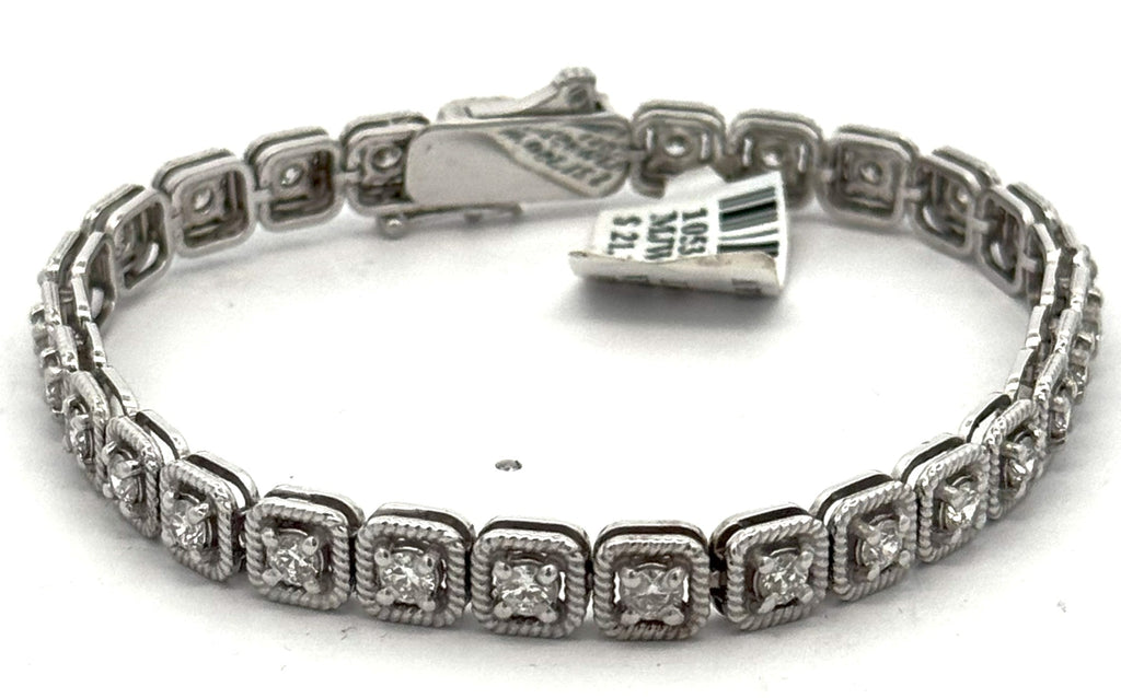 14k White Gold 3.50 Ct Diamond Tennis Bracelet, 20g, 7", S105331