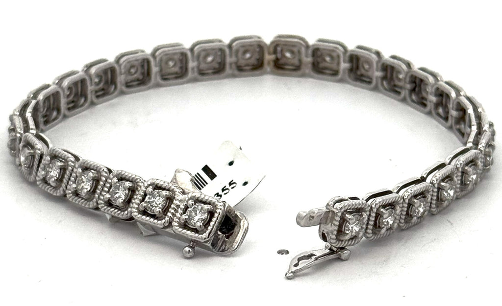 14k White Gold 3.50 Ct Diamond Tennis Bracelet, 20g, 7", S105331