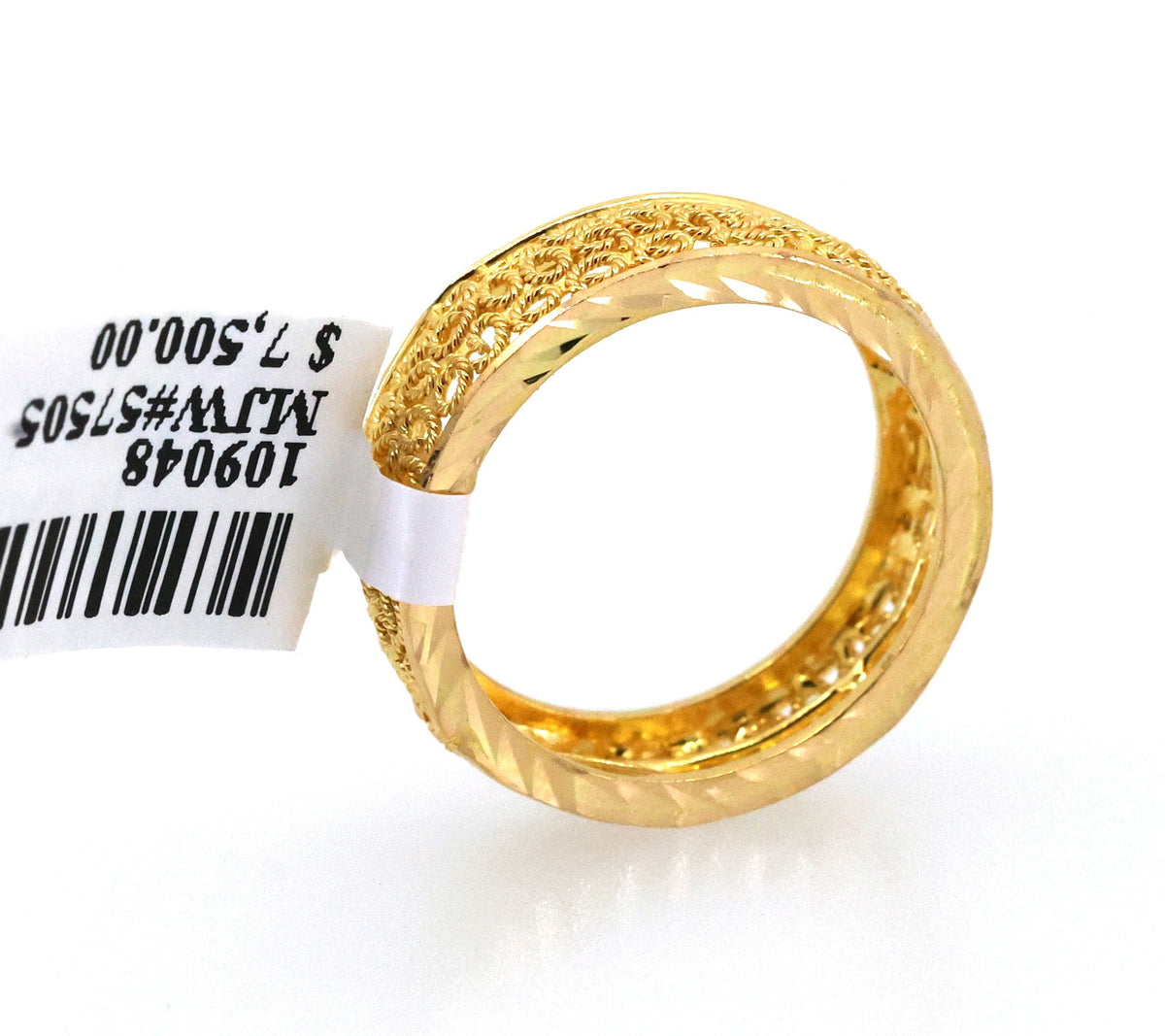 21k Yellow Gold Lady Wedding Band, 5.0gm, Size 7.25, S109048